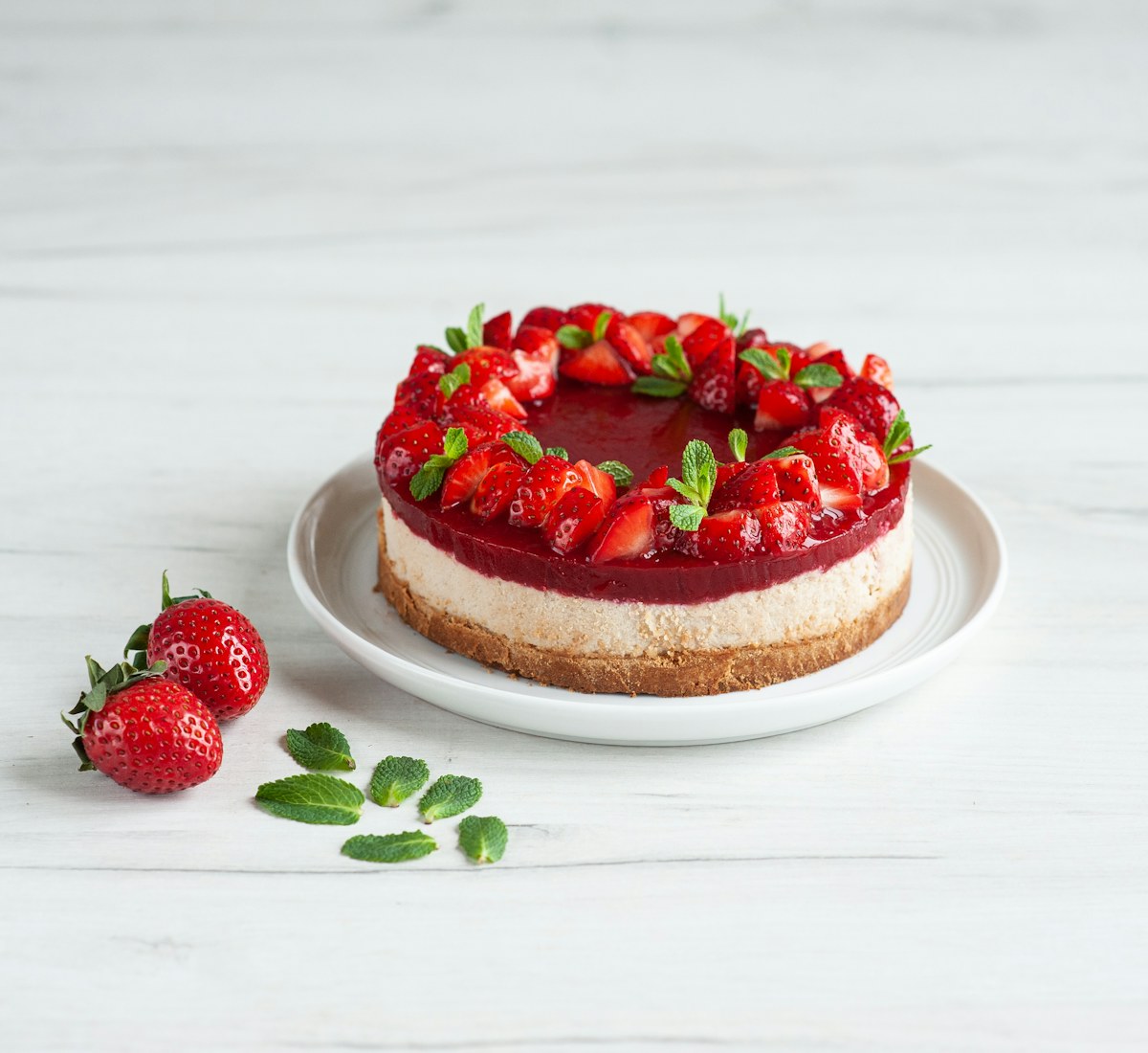 Berry topped cheesecake