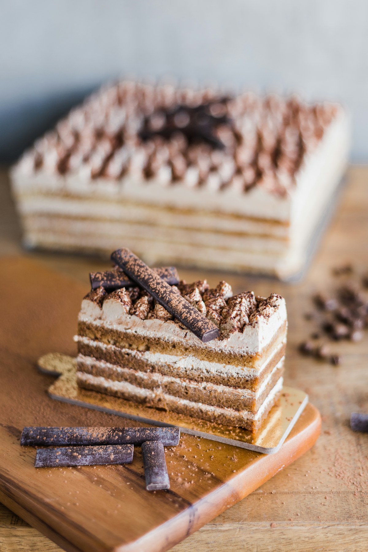 Layered tiramisu cake
